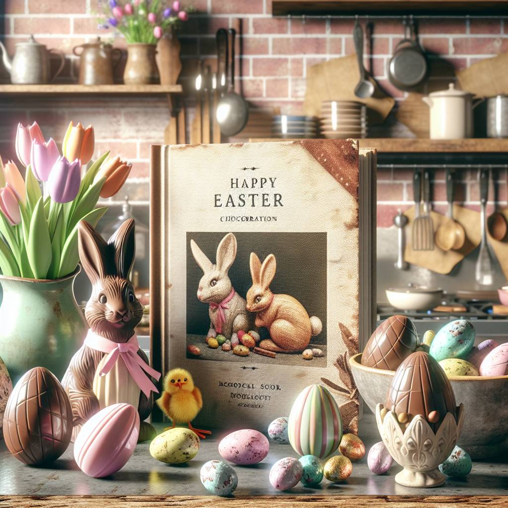 2) Easter AI Generated Card - Chocolates book cooking (a59e0)
