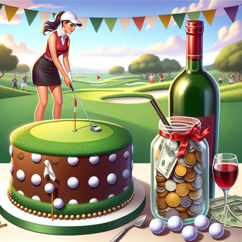 2) Birthday AI Generated Card - Golf, wine, saving money  (e9f2f)