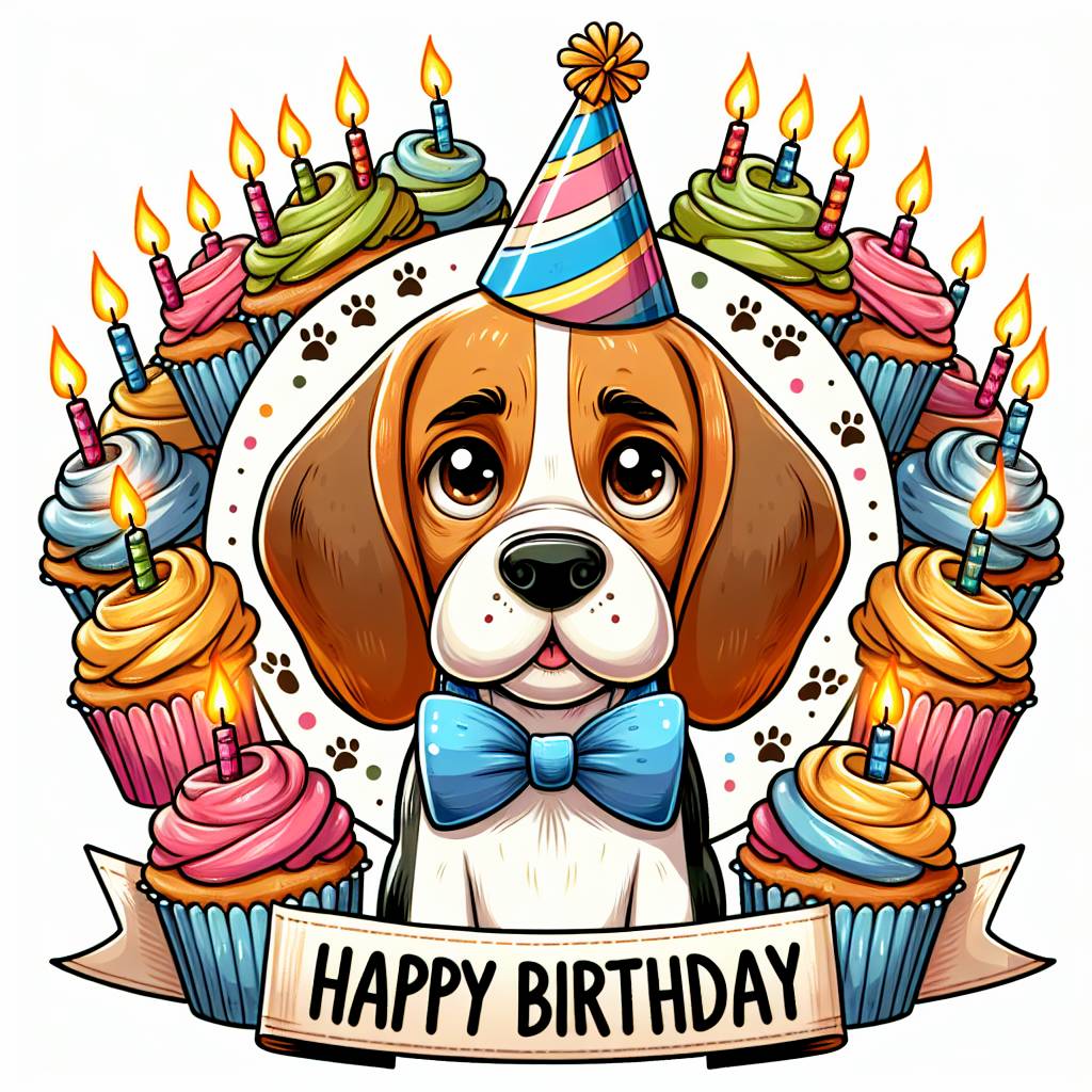 3) Birthday AI Generated Card - Beagle   (a8ed7)