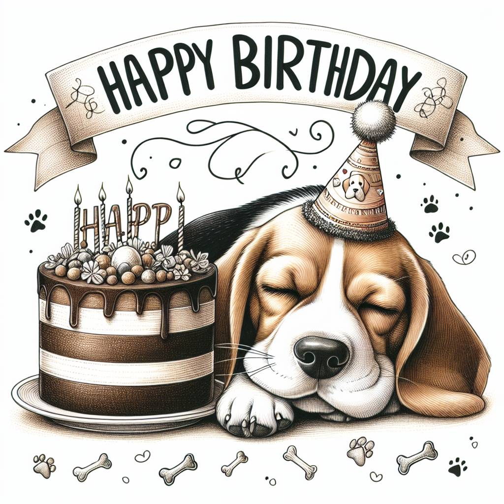 4) Birthday AI Generated Card - Beagle   (6ae45)