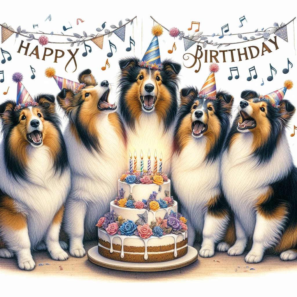 3) Birthday AI Generated Card - Shetland Sheepdog   (ace95)