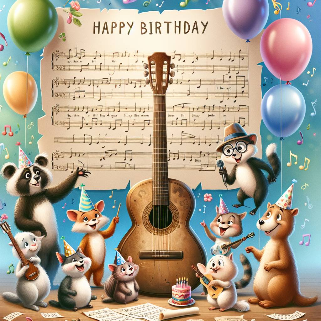 1) Birthday AI Generated Card - 70th birthday , Music , Guitars , Singing, and Writing  (d5587)