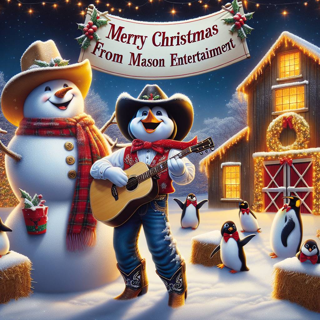 2) Christmas AI Generated Card - Entertainment / Music / Country  (715e0)