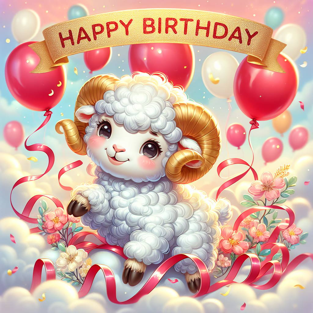 1) Birthday AI Generated Card - Aries Birthday Cards (73118)