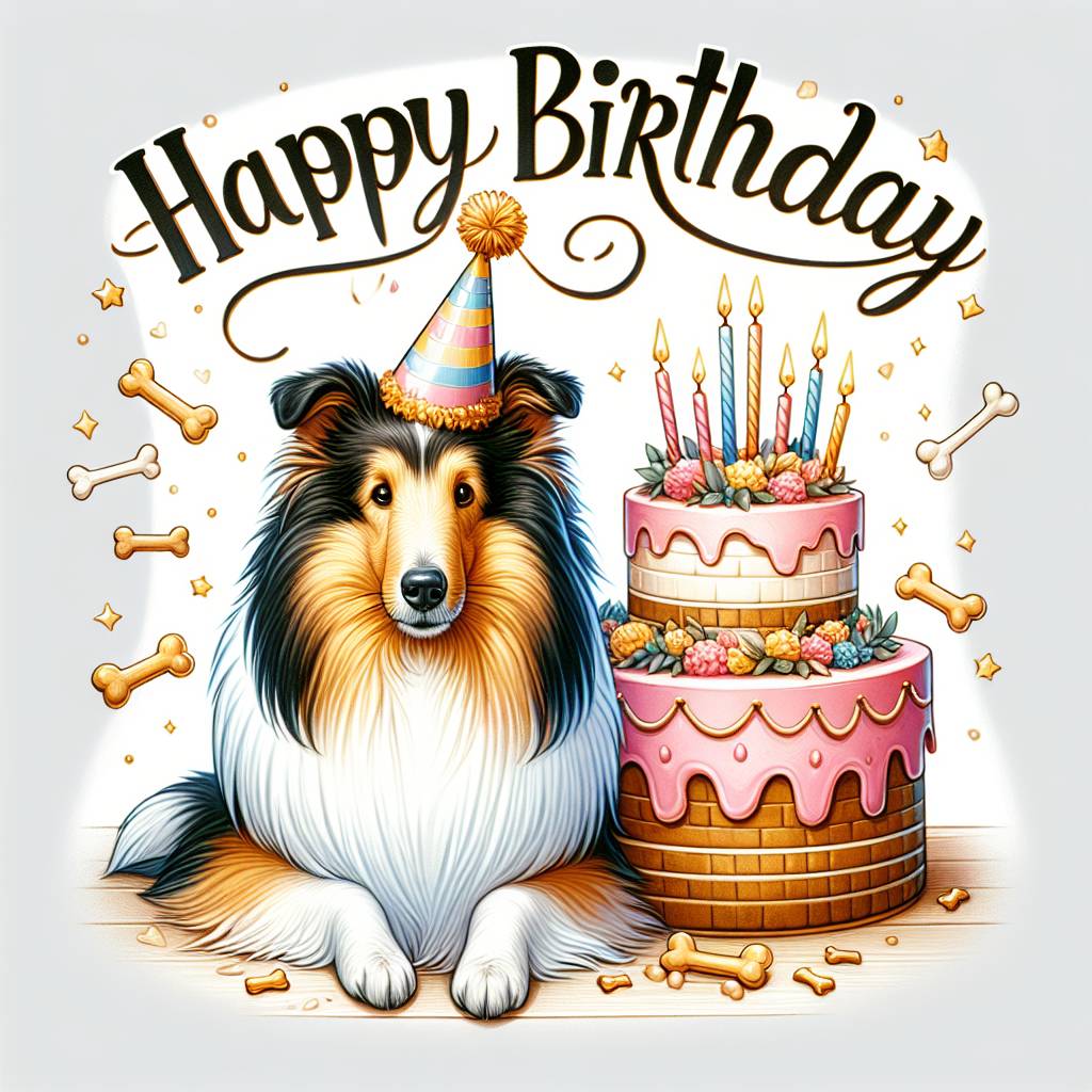1) Birthday AI Generated Card - Collie   (4fdfb)