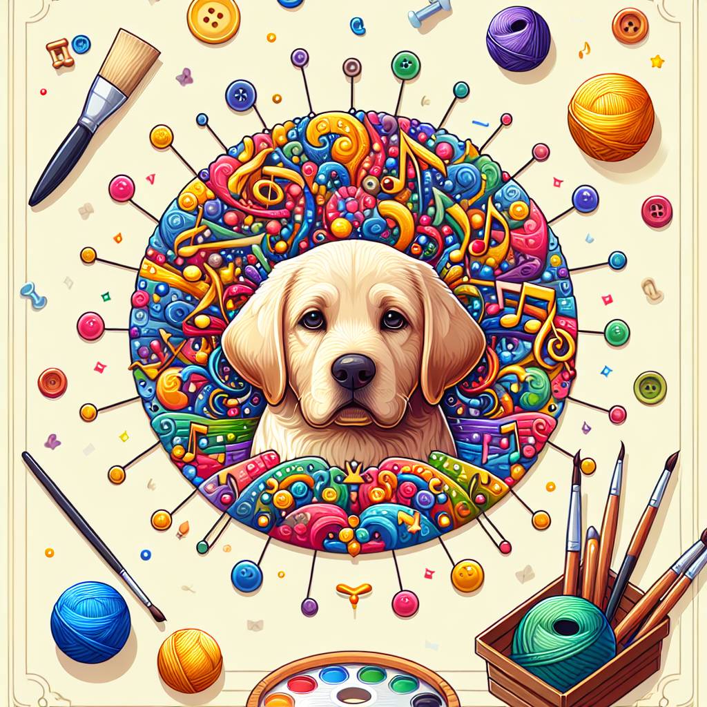 2) Birthday AI Generated Card - Labrador, Musicals, and Crafts (e0977)