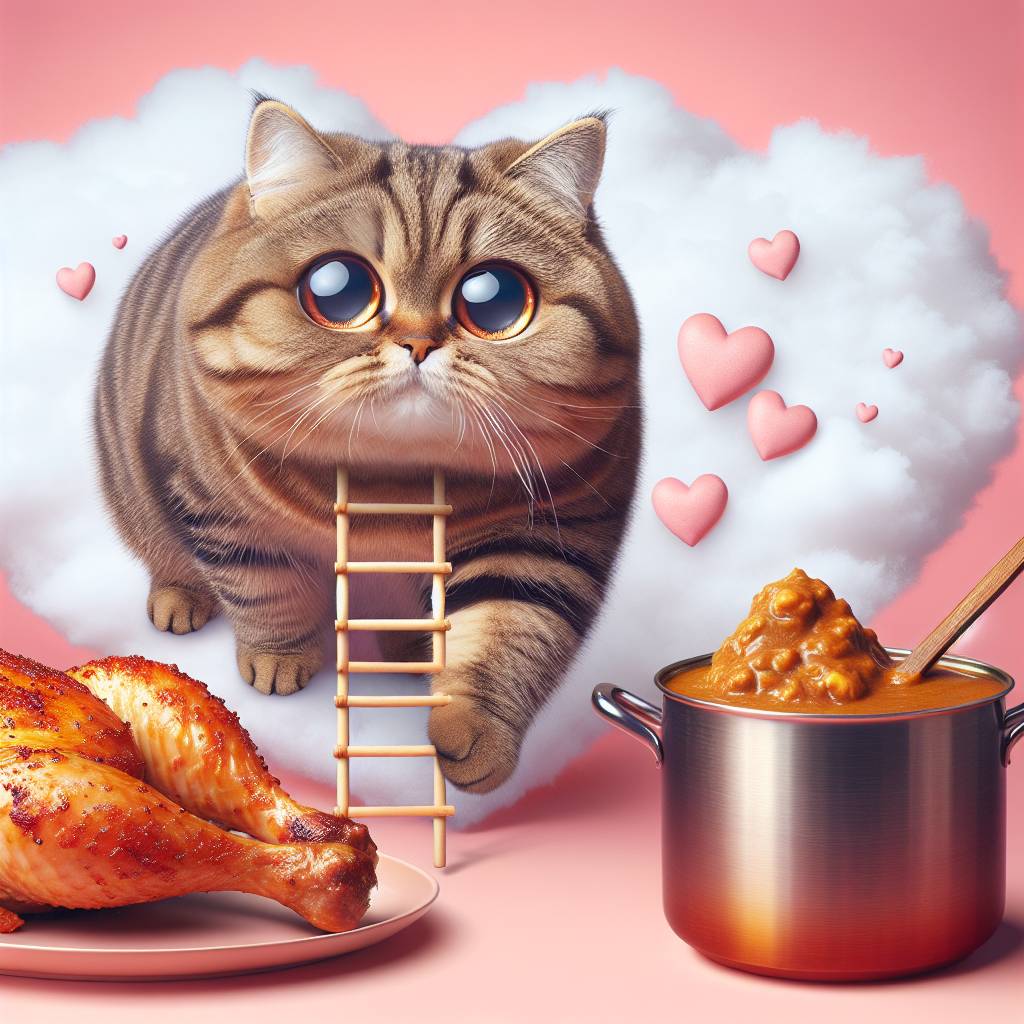 1) Valentines-day AI Generated Card - Tabby cat, Climbing, Kfc, and Curry (fbfe4)