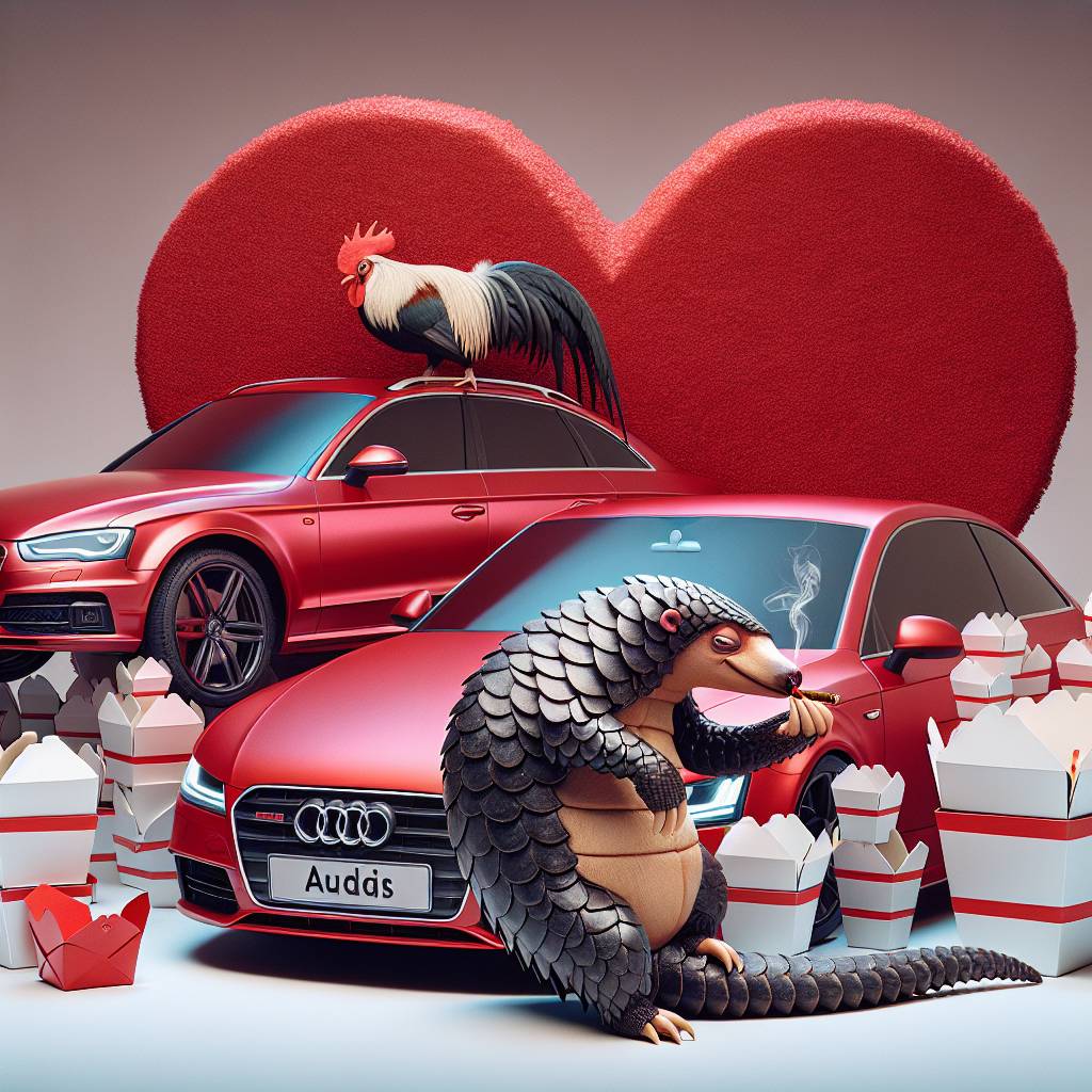 1) Valentines-day AI Generated Card - Pangolin, Smoking weed, Audi, Chinese takeaway, and Big cock (25056)