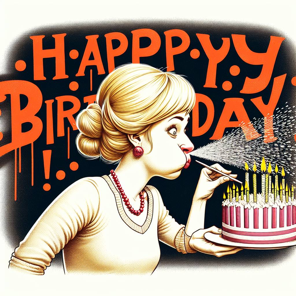 3) Birthday AI Generated Card - pretty blonde woman with massive nose (ba2b3)