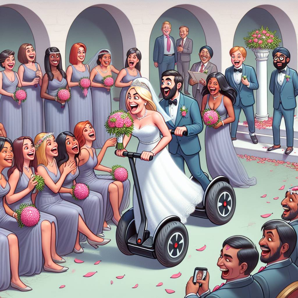 2) Wedding AI Generated Card - Segway, and Blonde (68755)