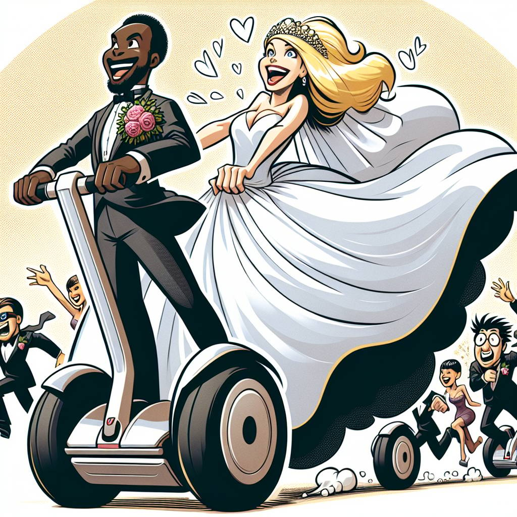 1) Wedding AI Generated Card - Segway, and Blonde (c55c6)