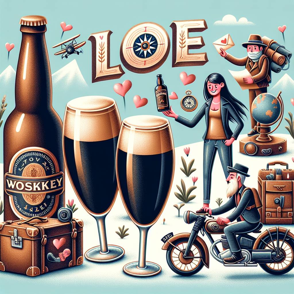 1) Valentines-day AI Generated Card - Guinness, Jamesons, Travel, Motorbikes, Milkman, and Longhair (fe071)