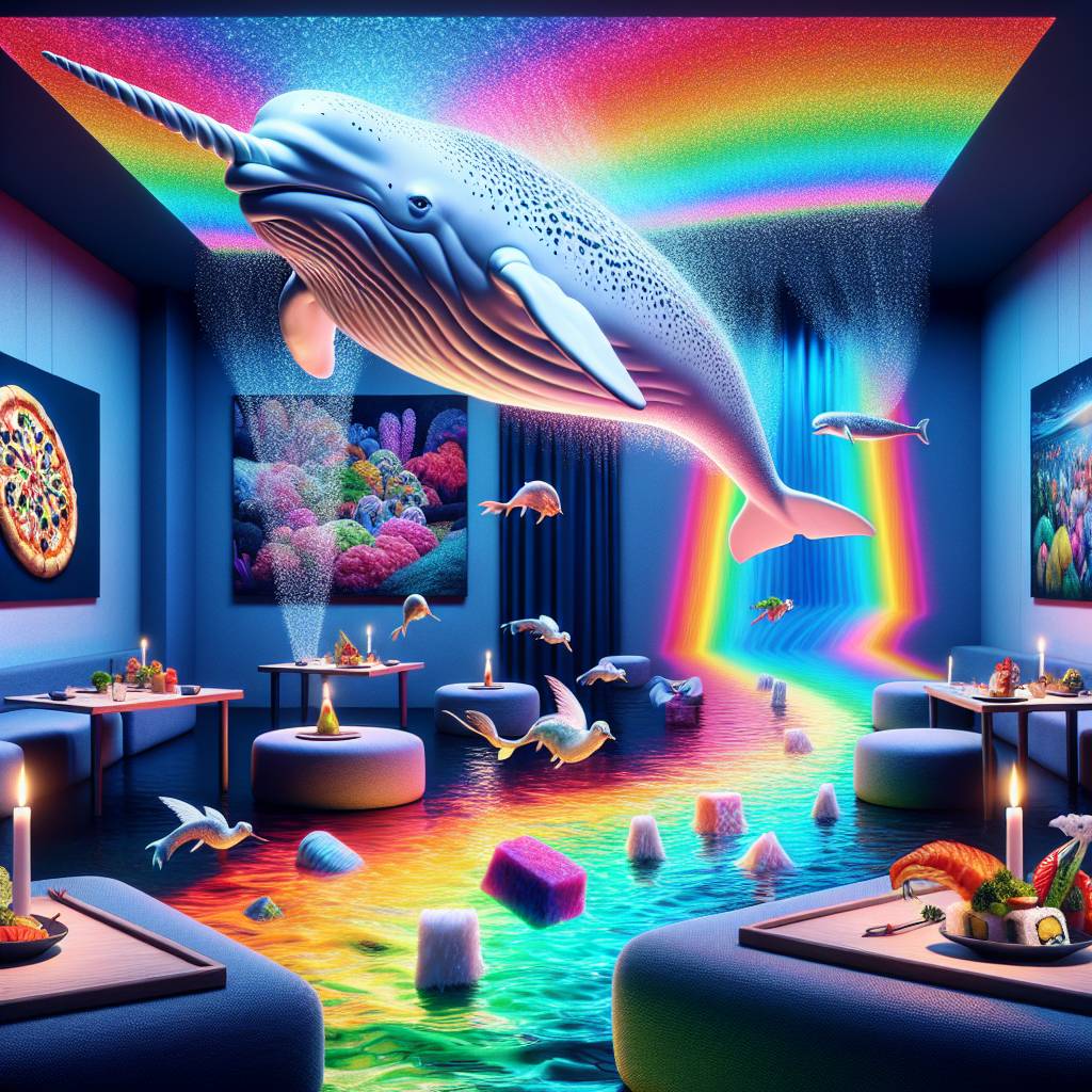 2) Birthday AI Generated Card - Narwhals, Rainbows, Pizza, Sushi, and Hip hop (a6379)