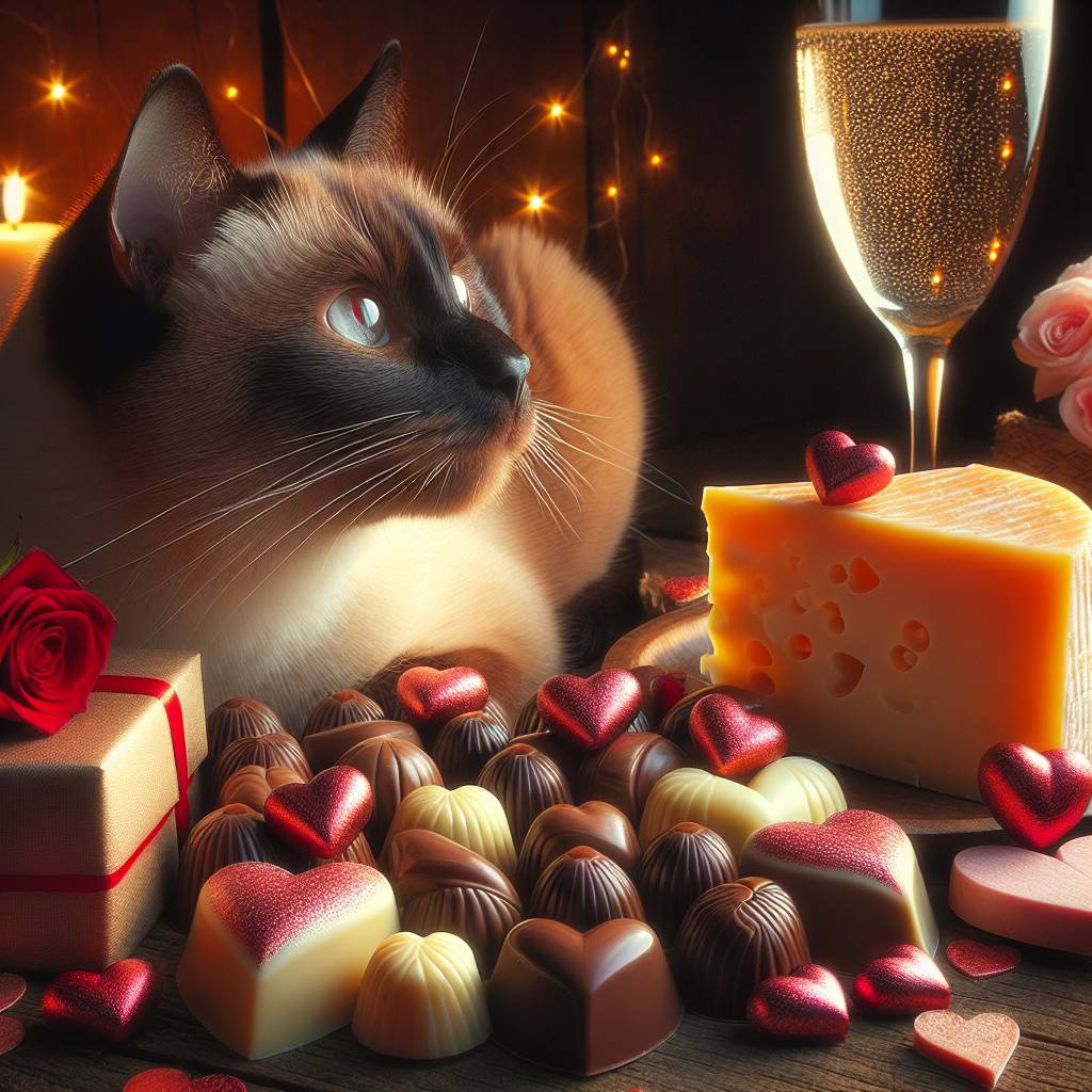 2) Valentines-day AI Generated Card - Cat, Chocolate, Cheese, and Cider (d810f)