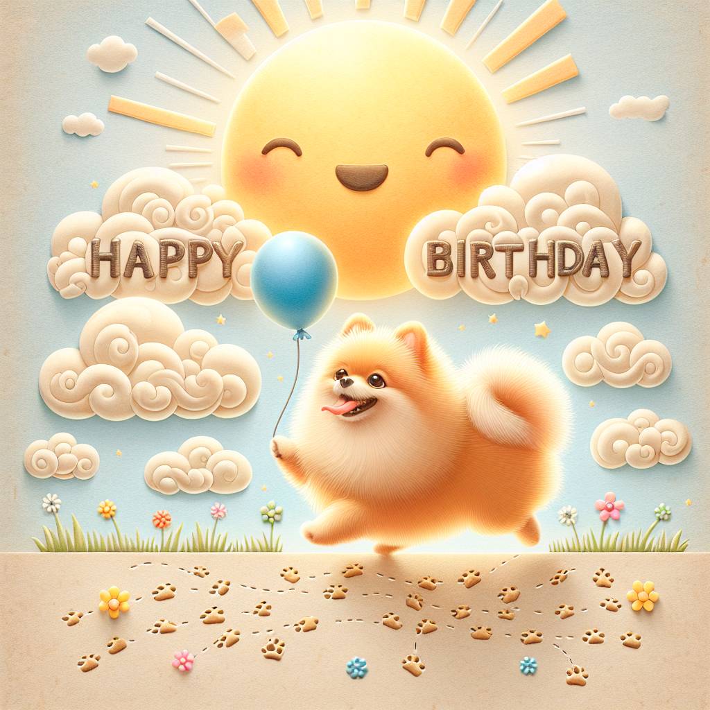 4) Birthday AI Generated Card - Pomeranian   (96d7a)