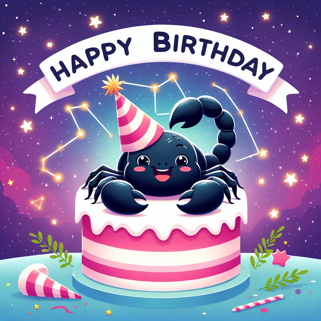 2) Birthday AI Generated Card - Scorpio Birthday Cards (dbfef)