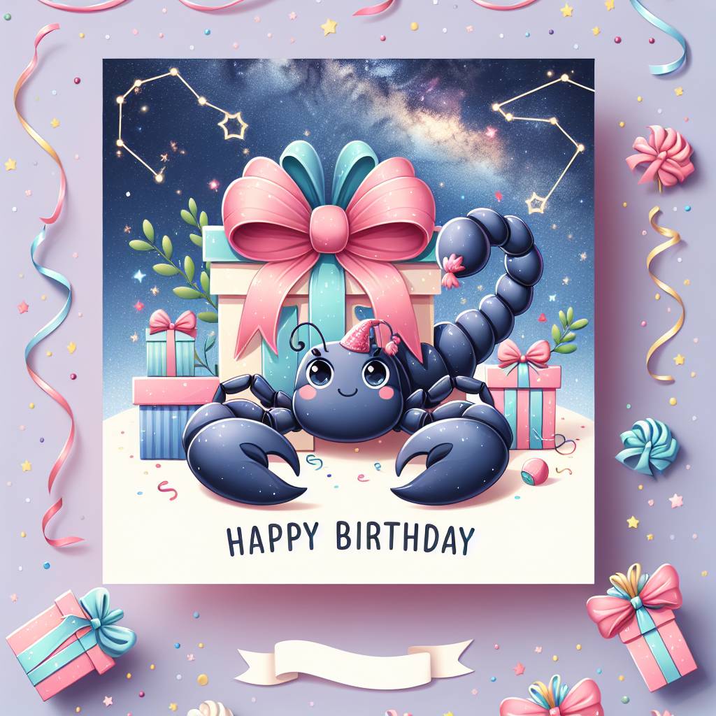 3) Birthday AI Generated Card - Scorpio Birthday Cards (e3bb8)