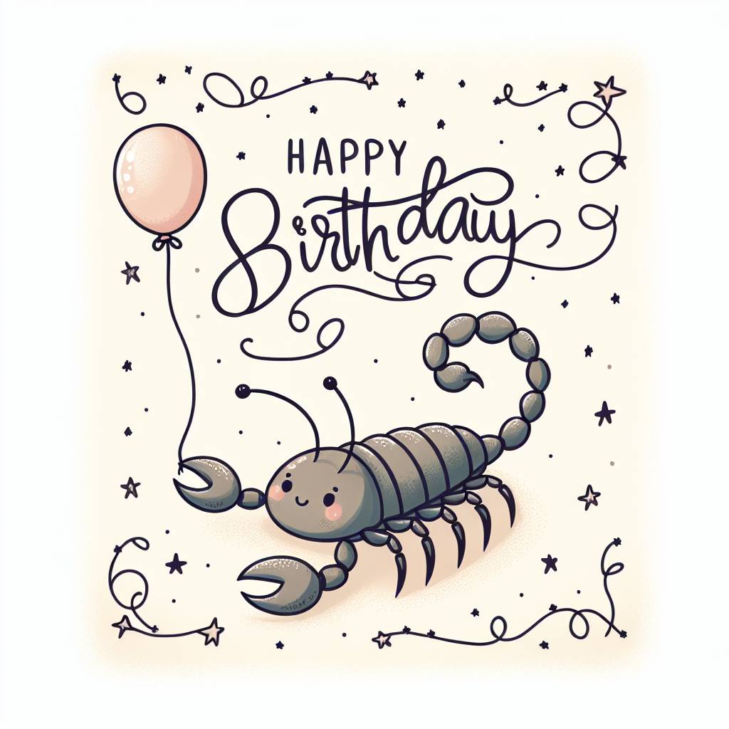 1) Birthday AI Generated Card - Scorpio Birthday Cards (d5250)