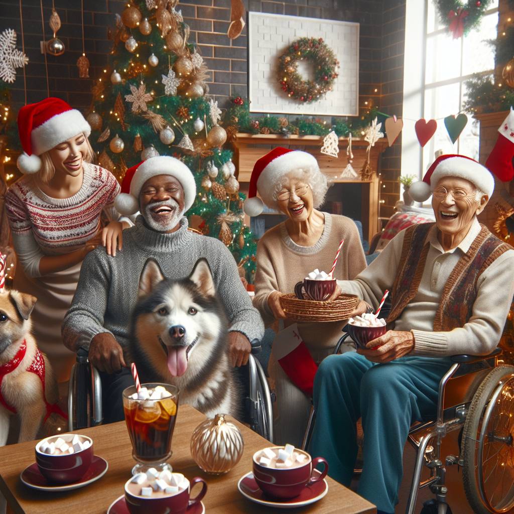 3) Christmas AI Generated Card - Care home, Animals, and Drinks