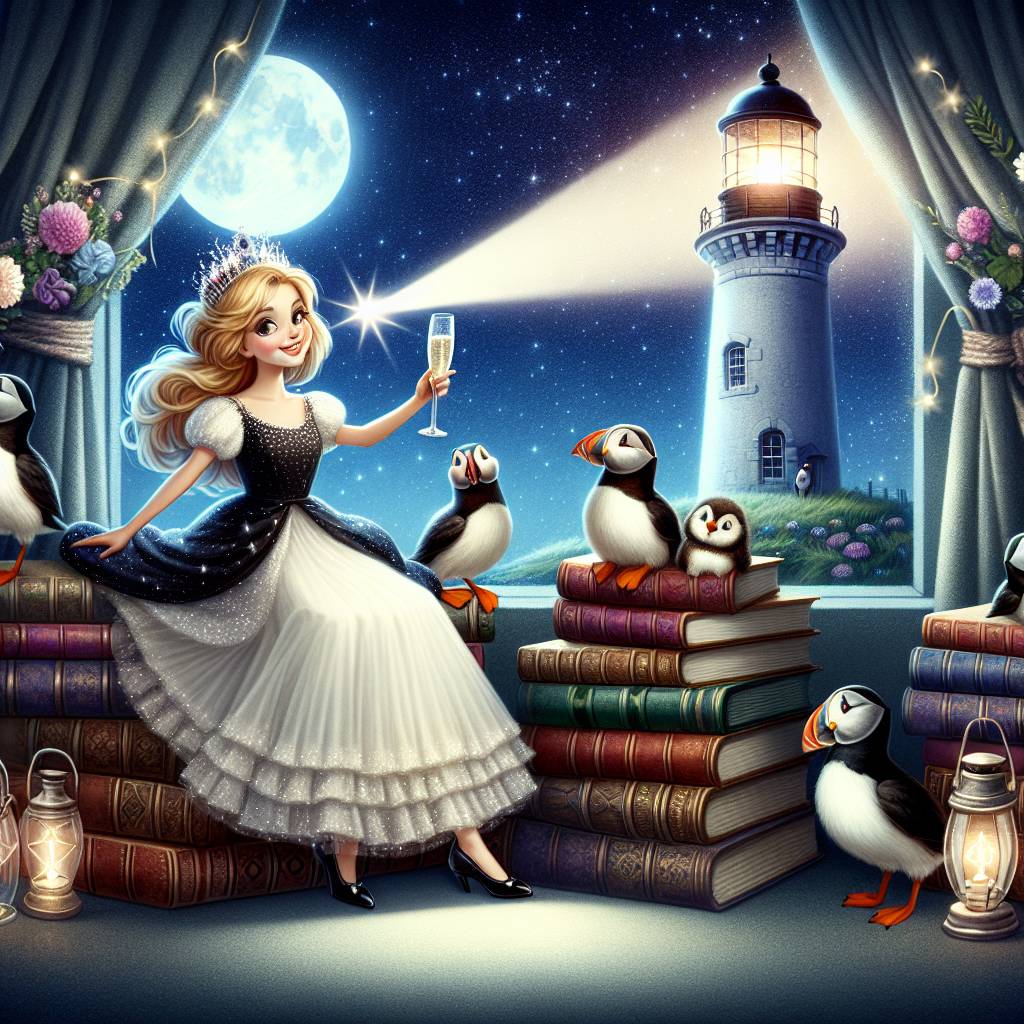 2) Birthday AI Generated Card - Taylor swift, Puffins, Books , and Lighthouse (5c969)