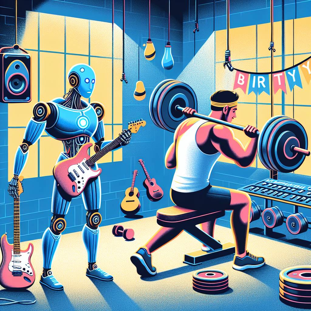 1) Birthday AI Generated Card - Fitness, Rock music, and AI