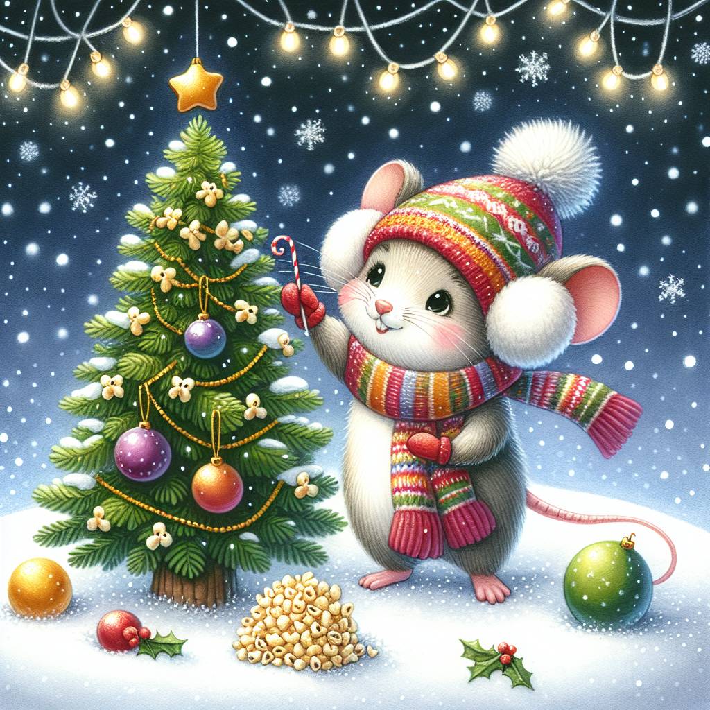 2) Christmas AI Generated Card - christmas mouse (89bb1)