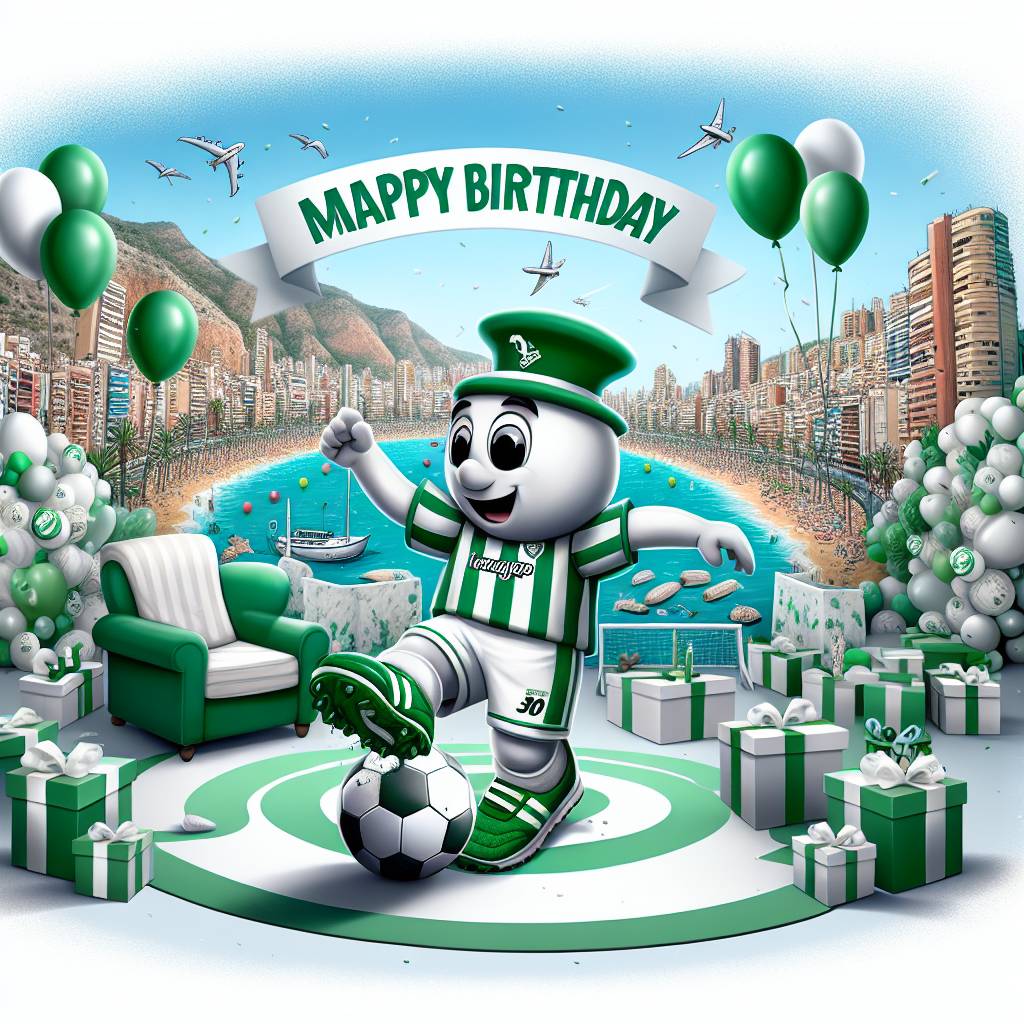 2) Birthday AI Generated Card - Celtic football club, Pepsi , and Benidorm  (6dd42)