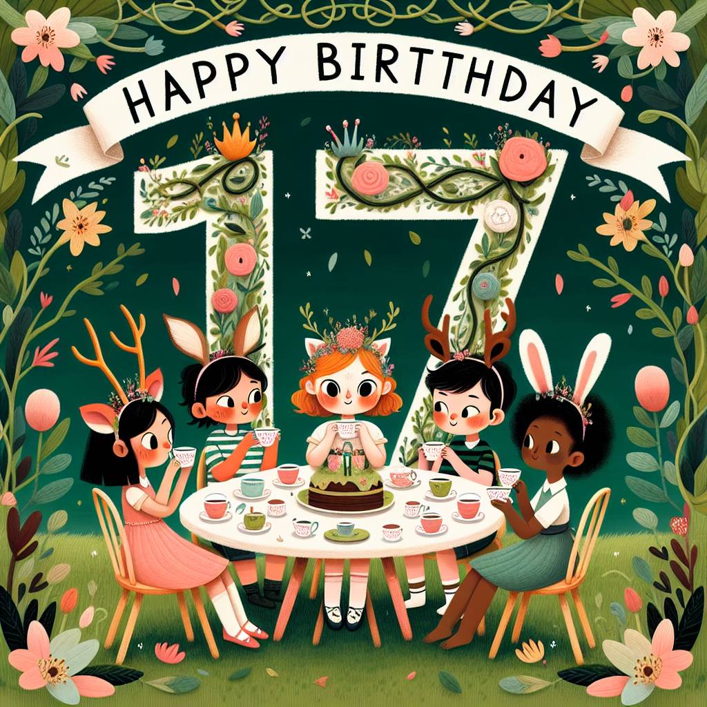 3) Birthday AI Generated Card - 17th kids   (08f8a)