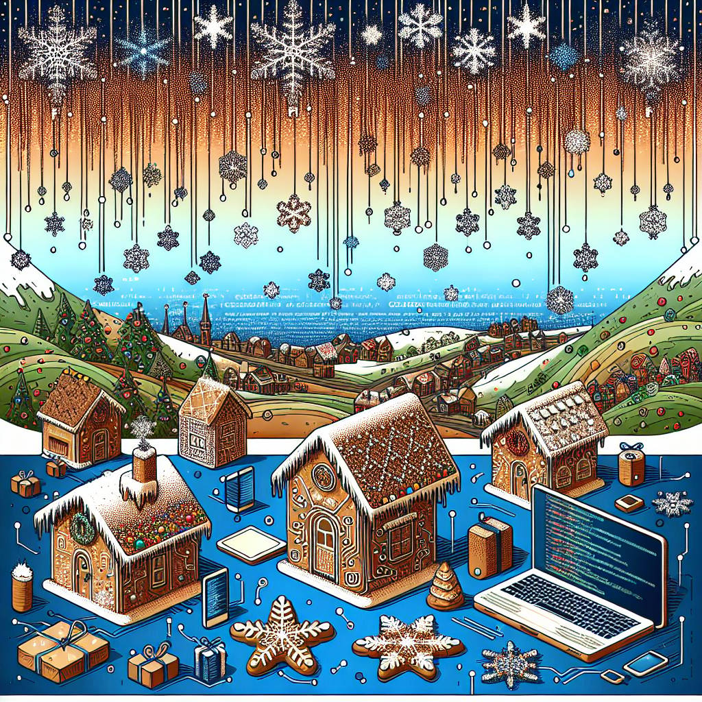 3) Christmas AI Generated Card - Technology, Gingerbread, and Coding