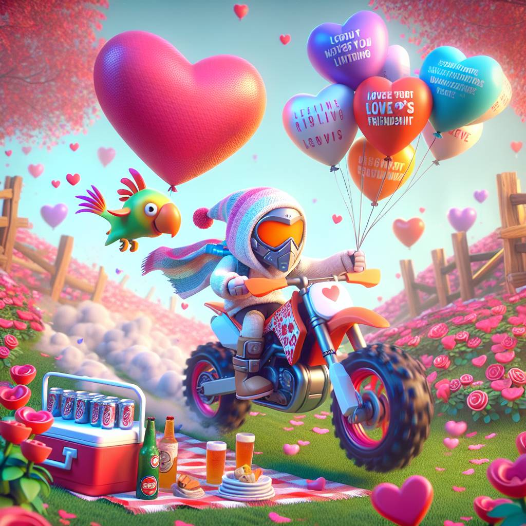 1) Valentines-day AI Generated Card - Fortnite, Dirtbike, Top Boy, Beers, Adidas, Gardenscapes, and Parrotfish (ad2f3)