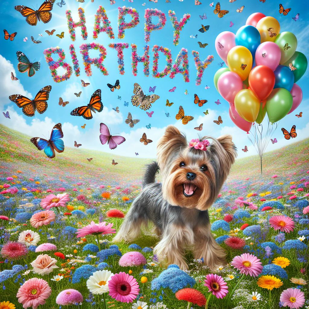 4) Birthday AI Generated Card - Yorkshire Terrier   (21000)