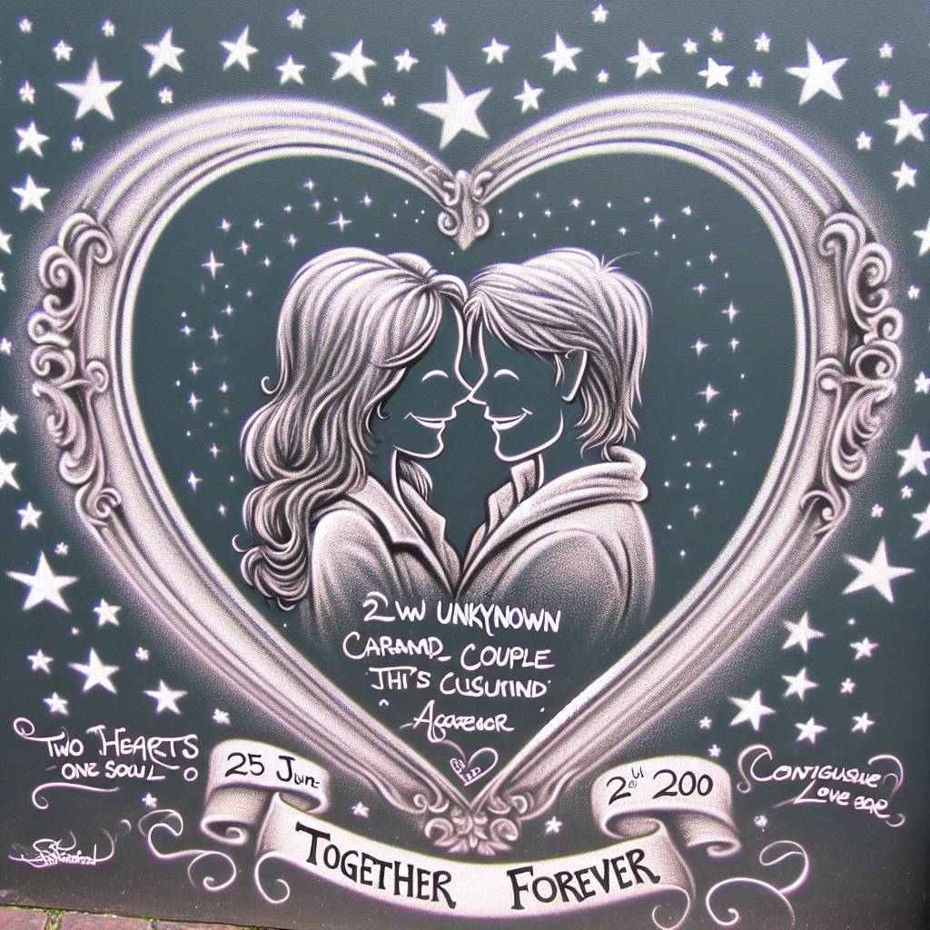 2) Anniversary AI Generated Card - Two Hearts One Soul, 25th June 2010, Mr & Mrs Wallworth, and Together Forever (af55e)