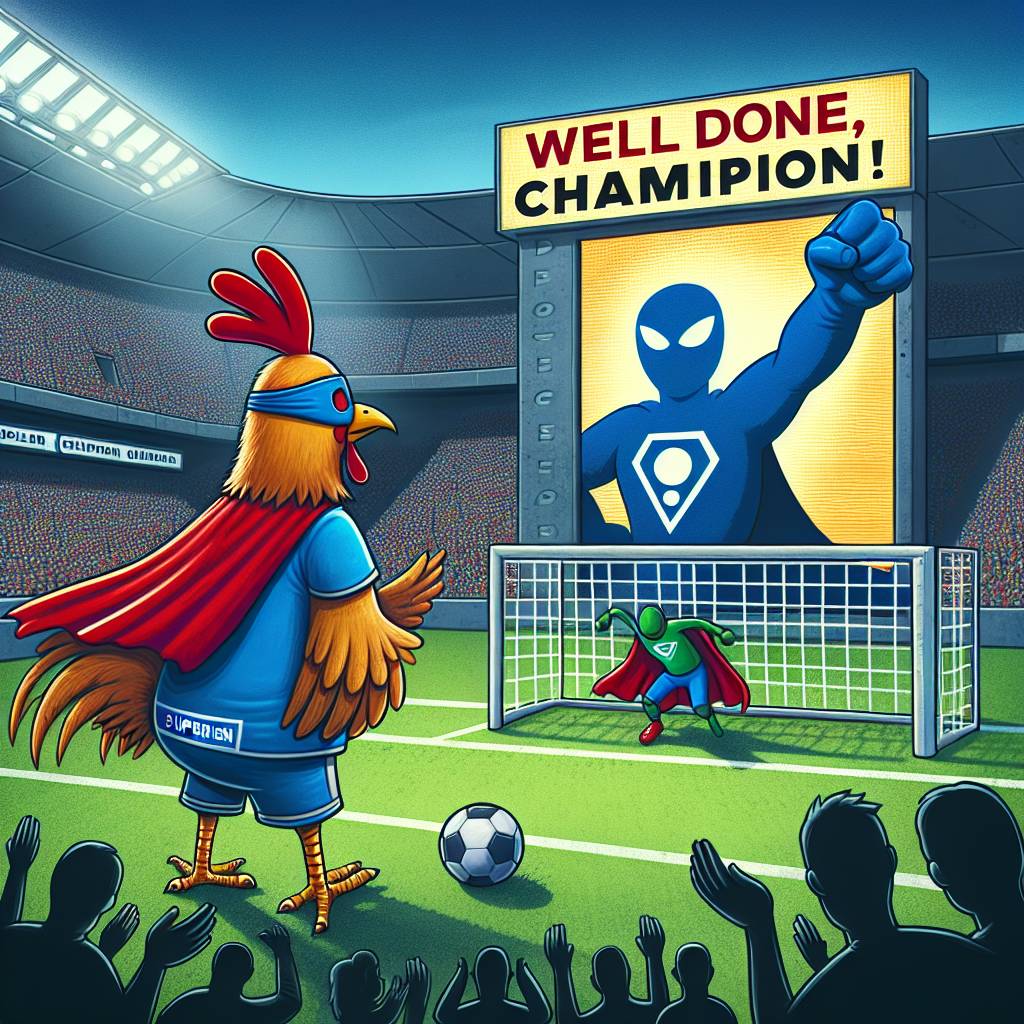 2) Congratulations AI Generated Card - Superman , Chicken , and Football  (6d7c8)