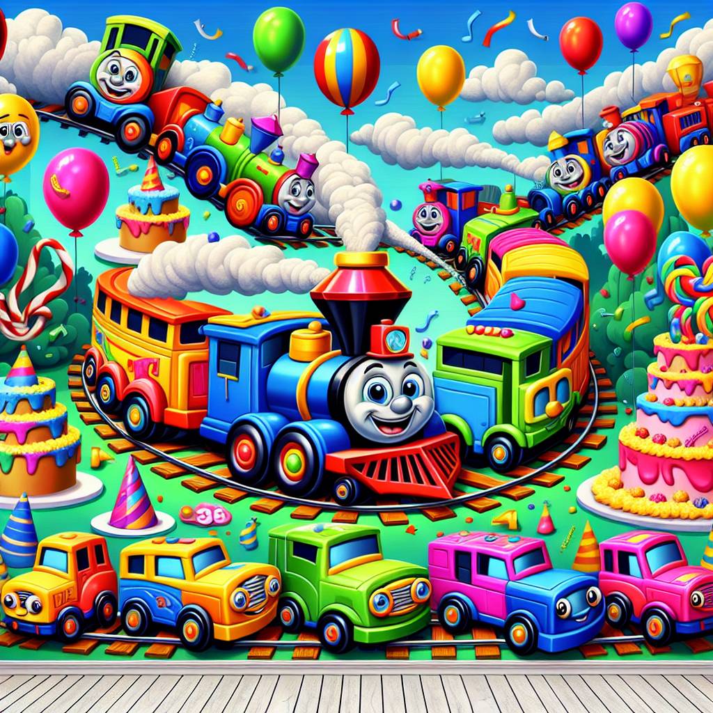 1) Birthday AI Generated Card - Cars, Trains, and Paint (a7161)