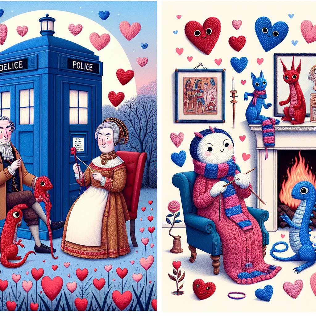 1) Valentines-day AI Generated Card - Doctor who, history, pokemon, knitting (6940e)