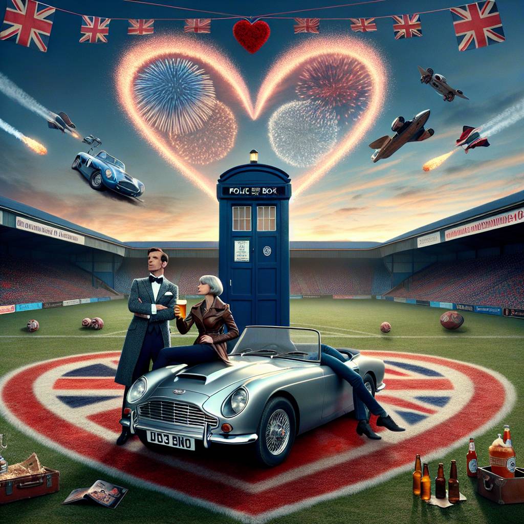 1) Valentines-day AI Generated Card - Dr who, football, James bond car, beer (569b3)