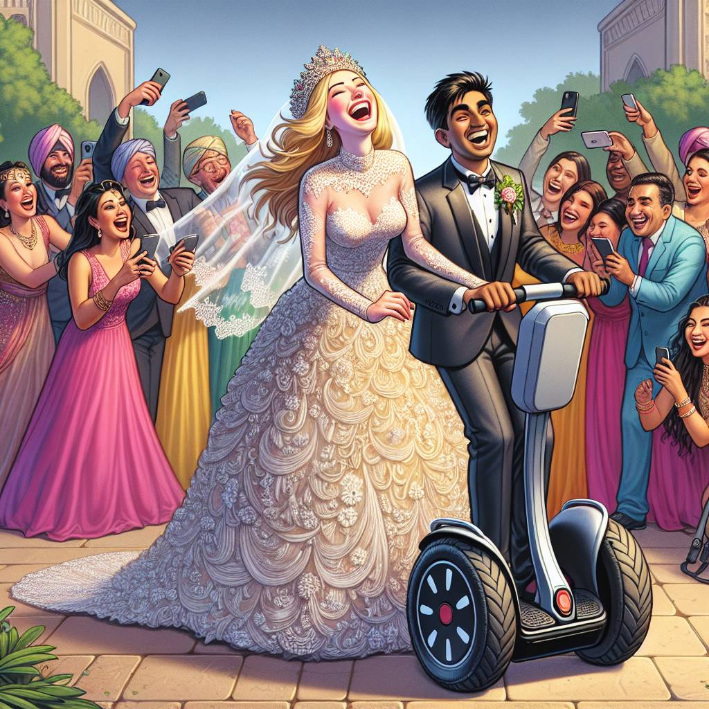 2) Wedding AI Generated Card - Segway, and Blonde (e31ab)