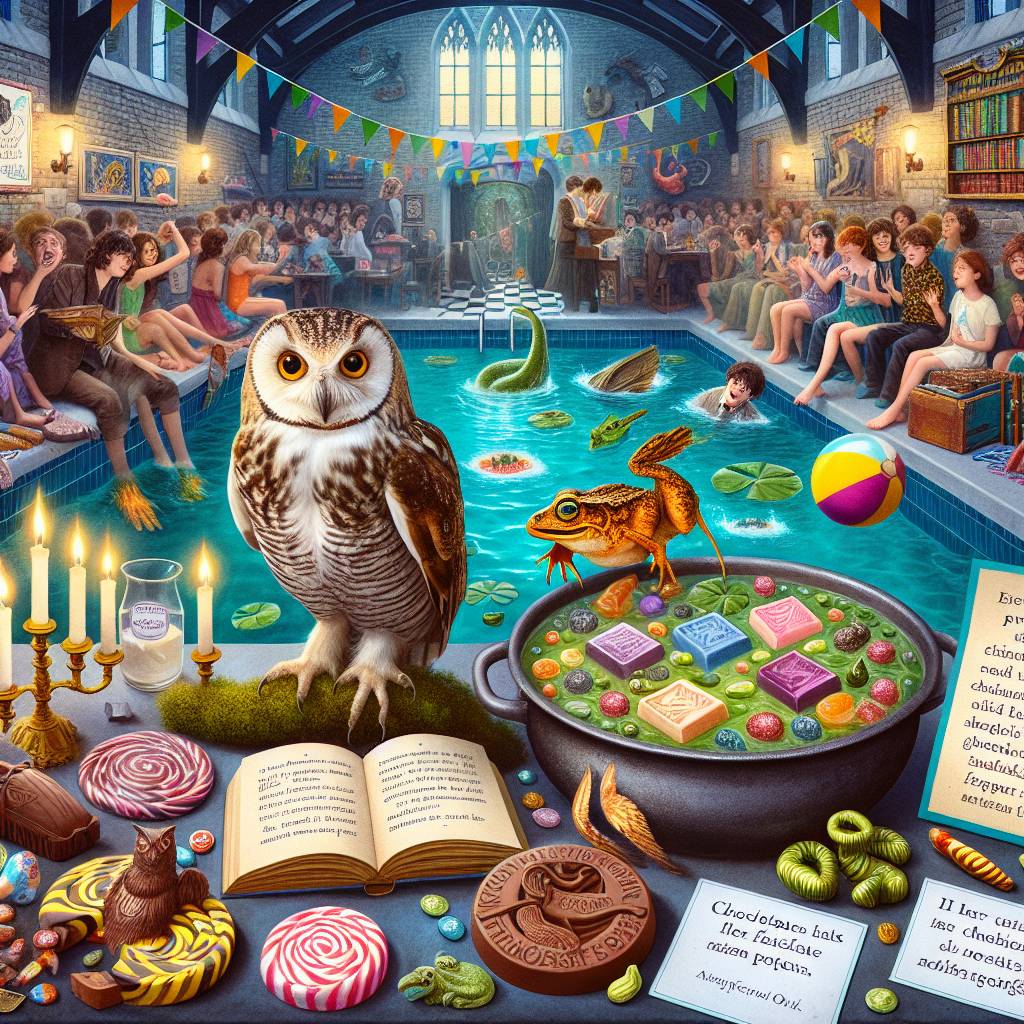 1) Birthday AI Generated Card - Harry potter, Owl, Craft, Sweets , Swimming , Hot tub , and Reading  (10b43)