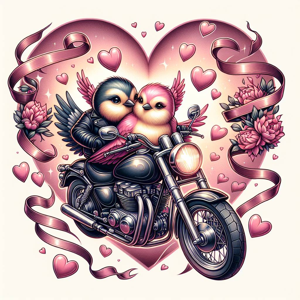 1) Valentines-day AI Generated Card - Harley Davidson motorcycles registration V2 ODD (0b1e9)