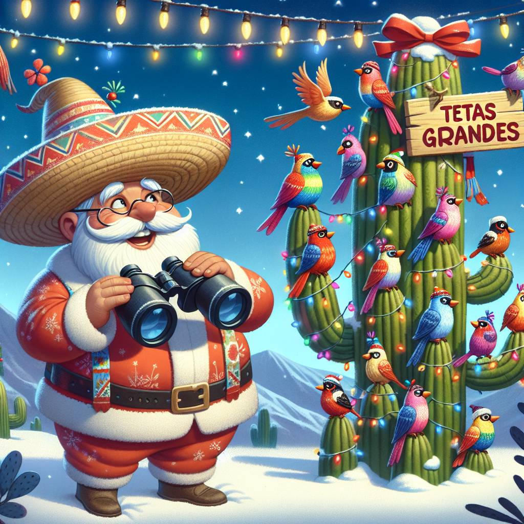 1) Christmas AI Generated Card - Bird Watching, and Mexico (d481d)