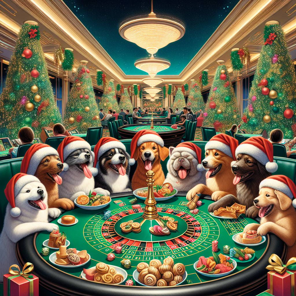 2) Christmas AI Generated Card - Dogs, Thai Food, and Casino
