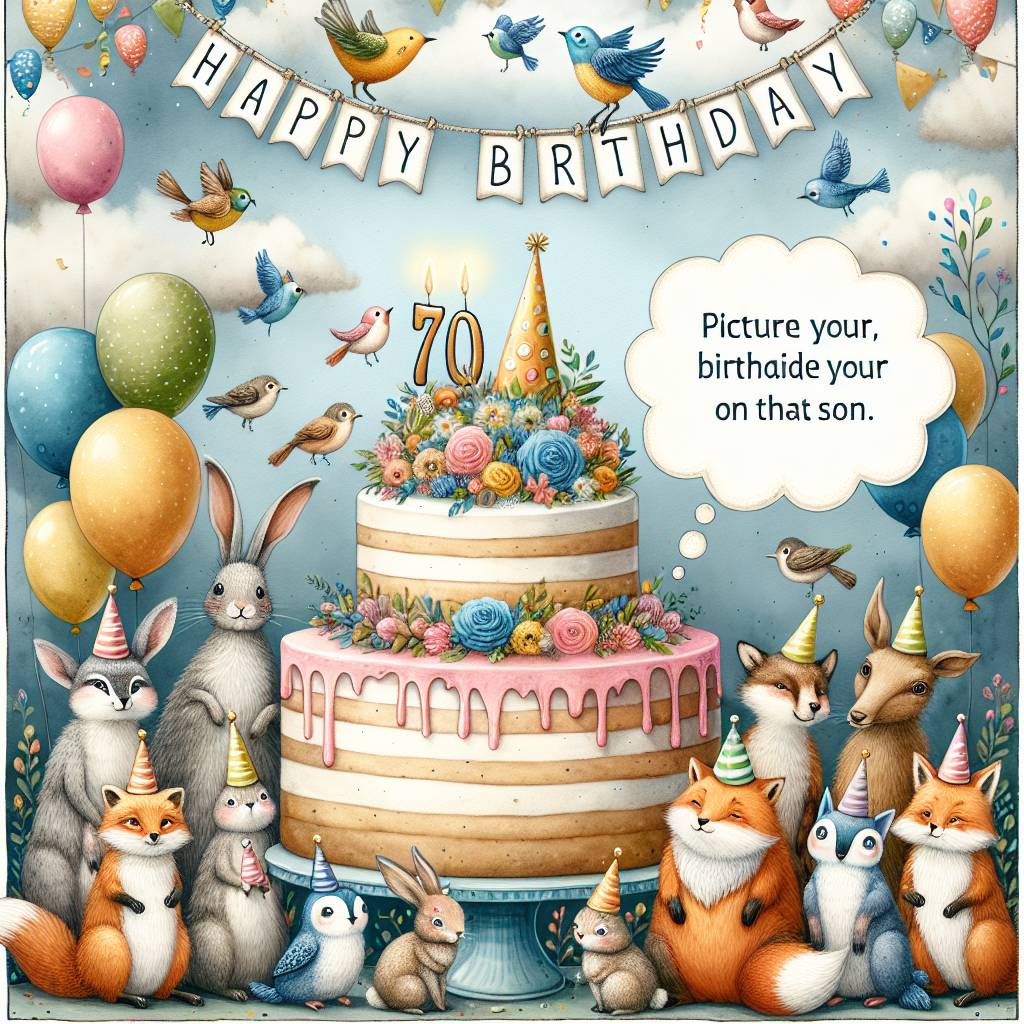 1) Birthday AI Generated Card - 70th   (508ae)