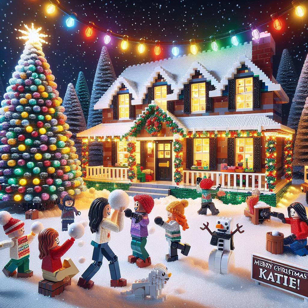 4) Christmas AI Generated Card - Family/winter/lego (c6319)