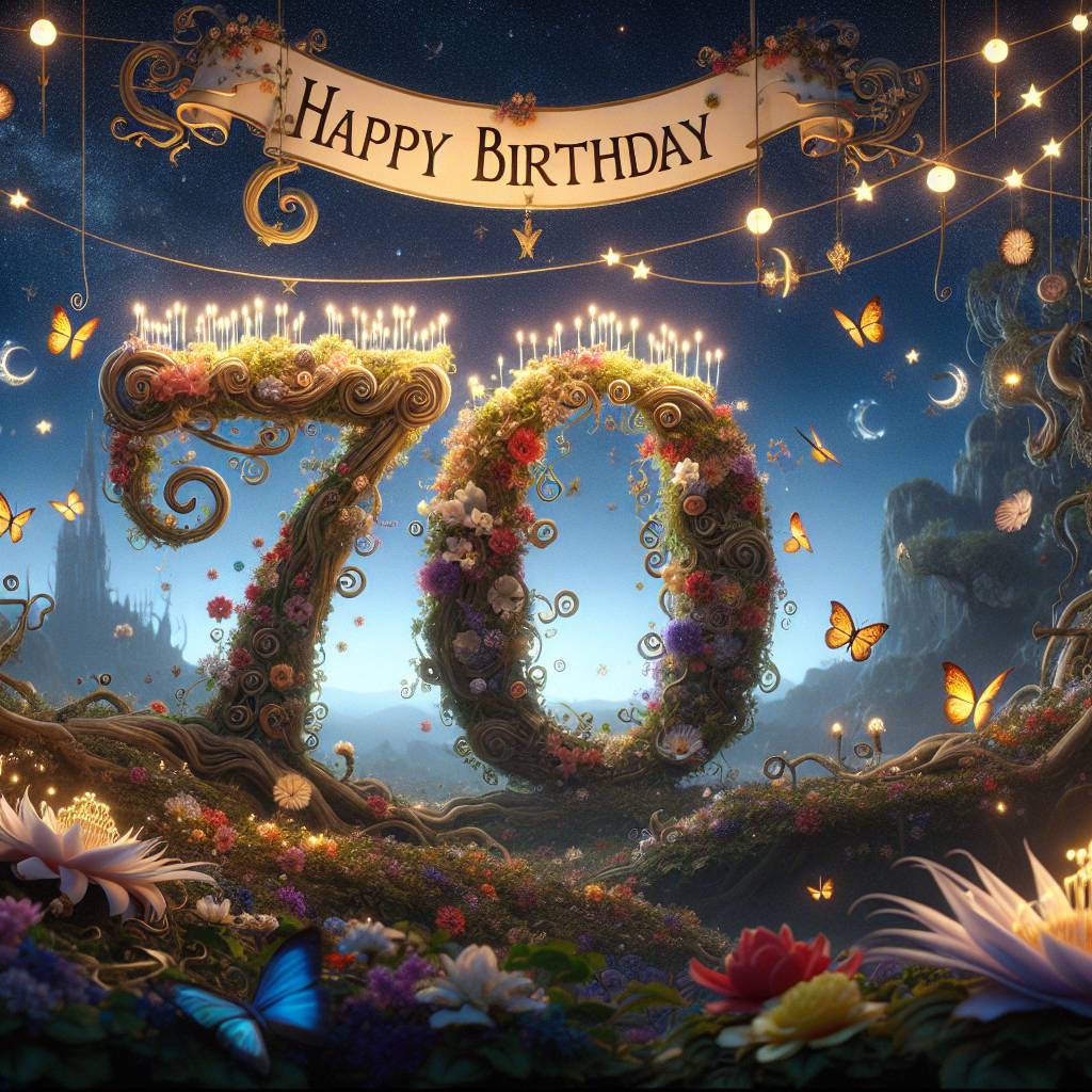 4) Birthday AI Generated Card - 70th   (209fe)