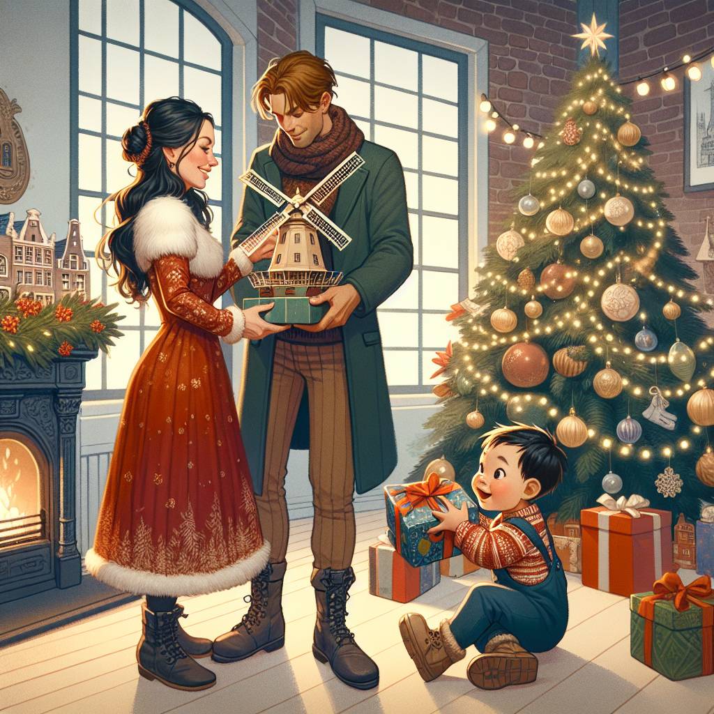 2) Christmas AI Generated Card - Girlfriends, Baby boy, and Amsterdam