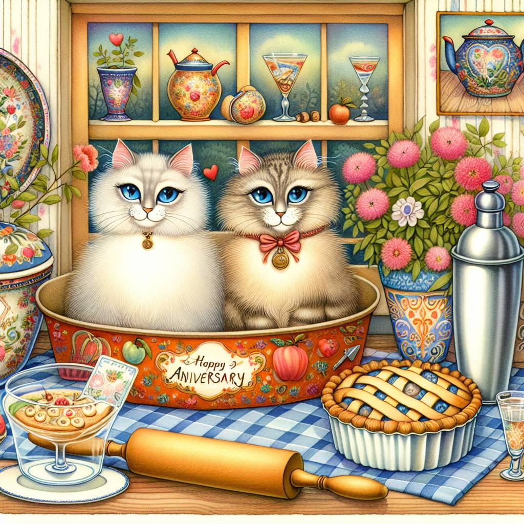 1) Anniversary AI Generated Card - Cats, Taylor swift , Baking , Cocktails, and Pot painting  (fe678)