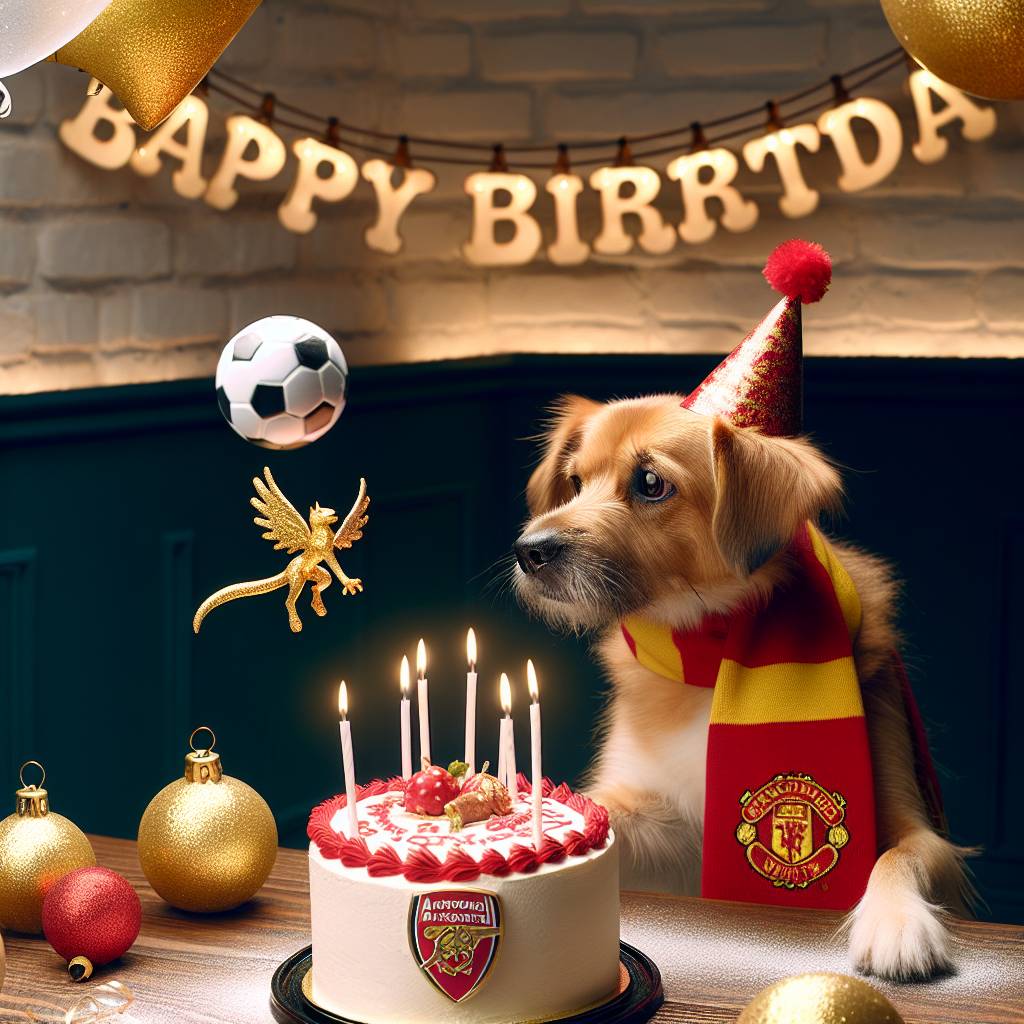2) Birthday AI Generated Card - Harry Potter, Manchester United, and Dogs