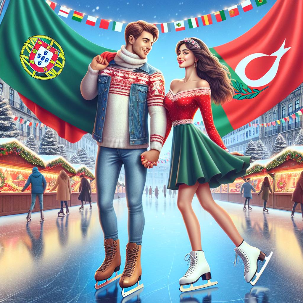 2) Christmas AI Generated Card - Portugal, Cyprus, and Boyfriend and girlfriend (297d0)