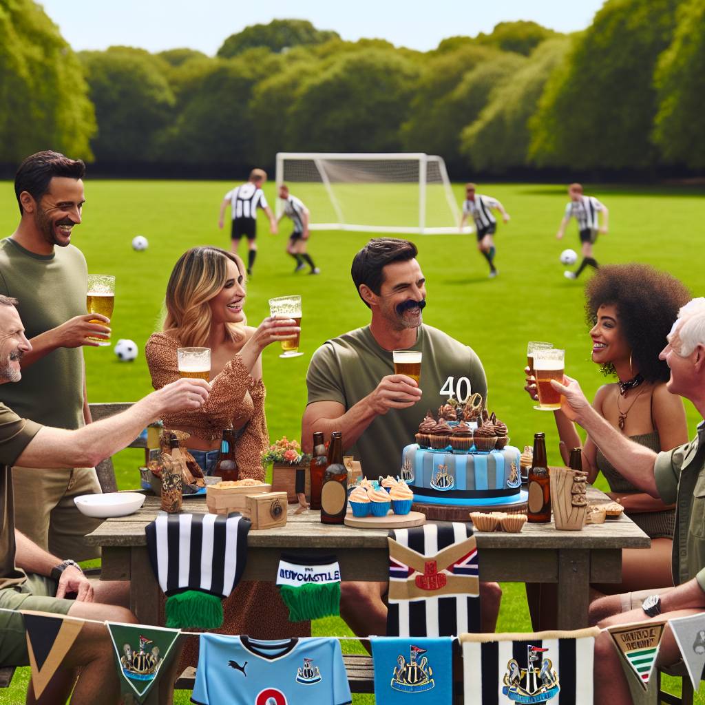 1) Birthday AI Generated Card - Running in a park, Newcastle football club, Beers, 40th birthday , and Army  (137e2)