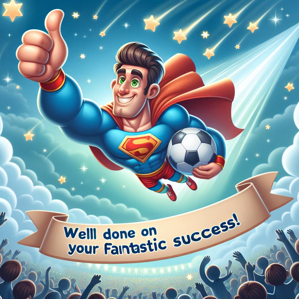 2) Congratulations AI Generated Card - Cristiano Ronaldo, Superman, and Football  (ebdd4)